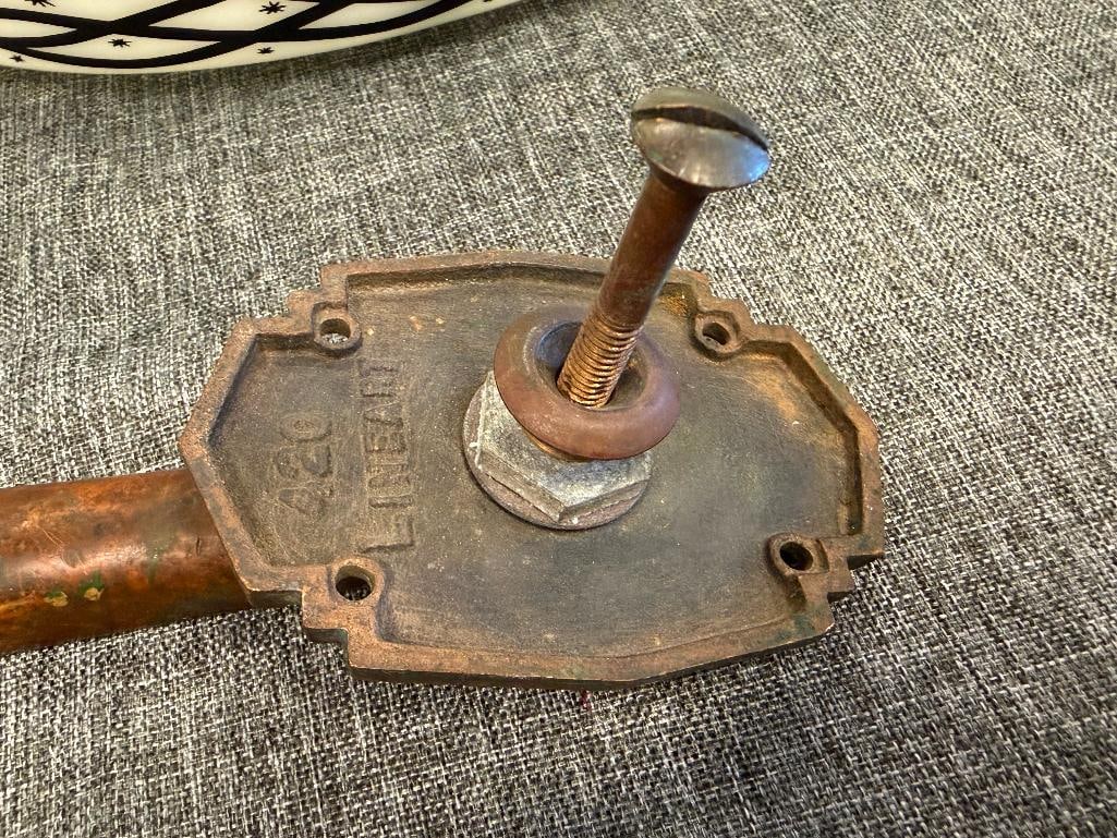 RUSSWIN RUSSELL & ERWIN ART DECO PERIOD 1930'S CAST BRONZE LINEAR DOOR HANDLE NO. 420 - 13