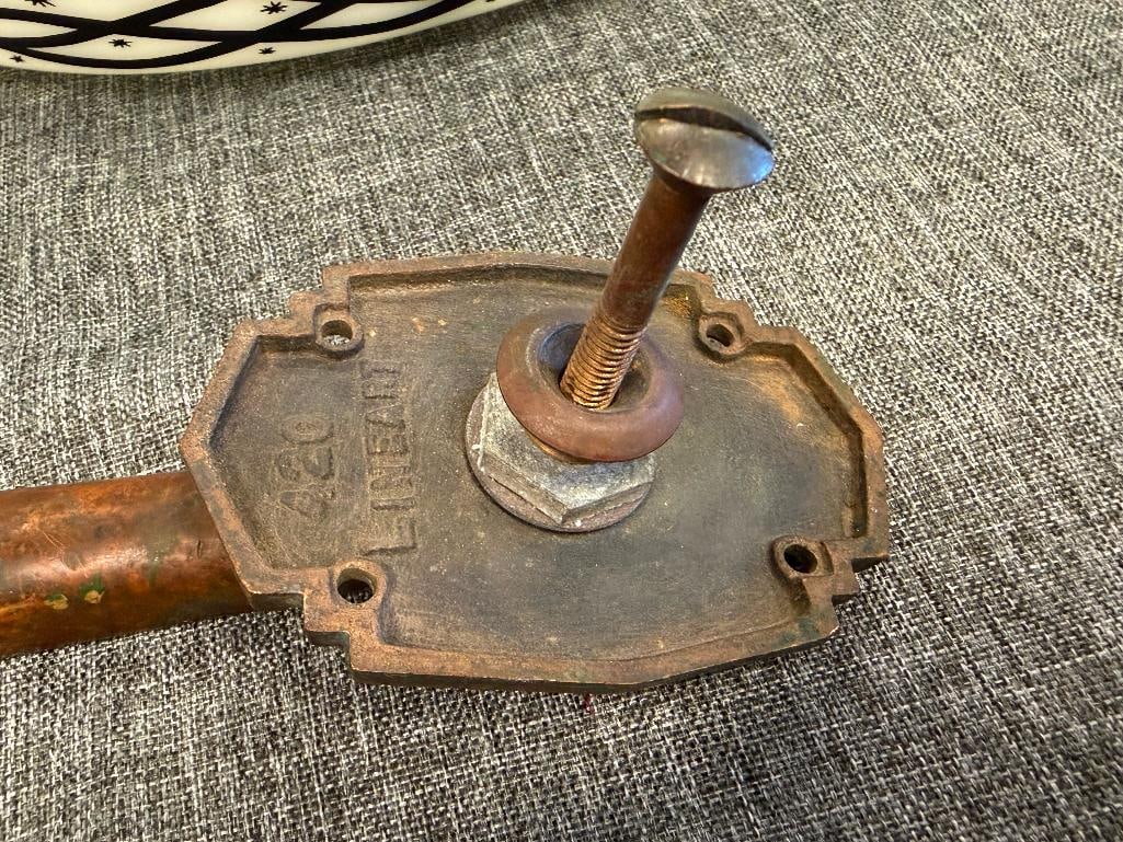 RUSSWIN RUSSELL & ERWIN ART DECO PERIOD 1930'S CAST BRONZE LINEAR DOOR HANDLE NO. 420 - 14