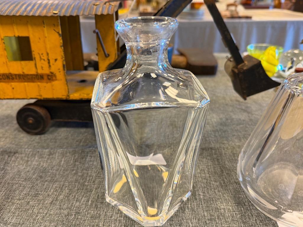 BACCARAT FINE CRYSTAL FRENCH DECANTERS / BOTTLES ONE MADE FOR COURVOISIER V.O.C. BRANDY - 10