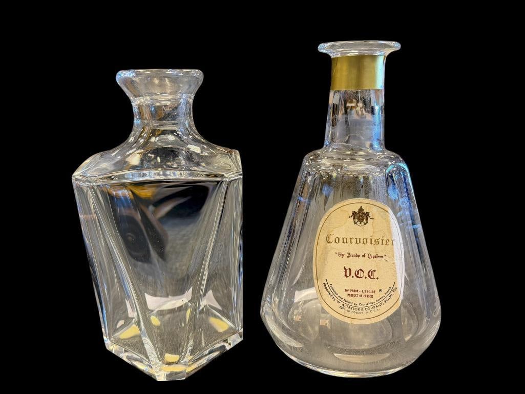 BACCARAT FINE CRYSTAL FRENCH DECANTERS / BOTTLES ONE MADE FOR COURVOISIER V.O.C. BRANDY - 4