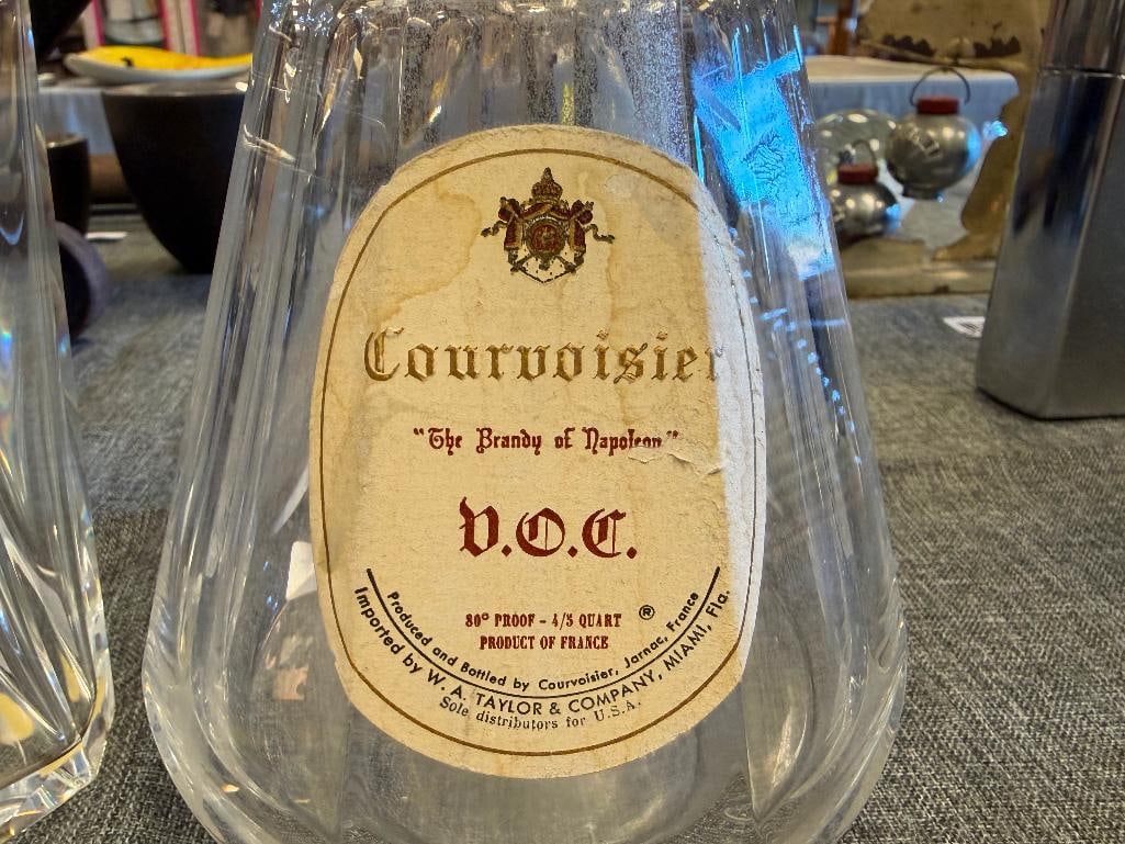 BACCARAT FINE CRYSTAL FRENCH DECANTERS / BOTTLES ONE MADE FOR COURVOISIER V.O.C. BRANDY - 6