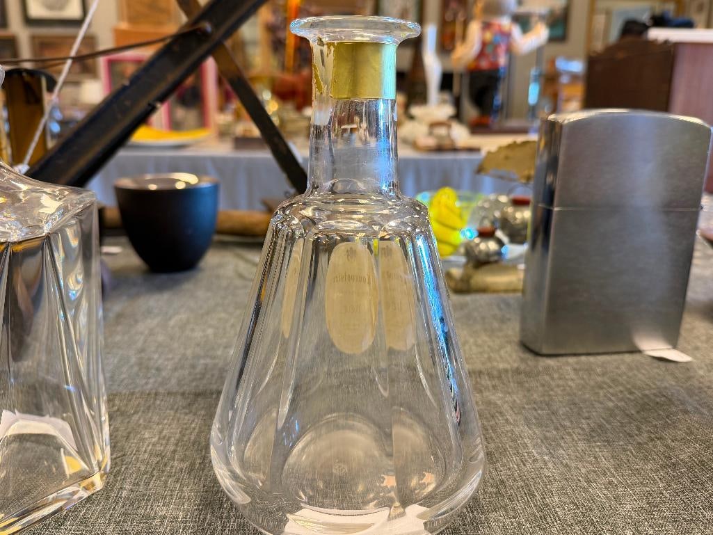 BACCARAT FINE CRYSTAL FRENCH DECANTERS / BOTTLES ONE MADE FOR COURVOISIER V.O.C. BRANDY - 8