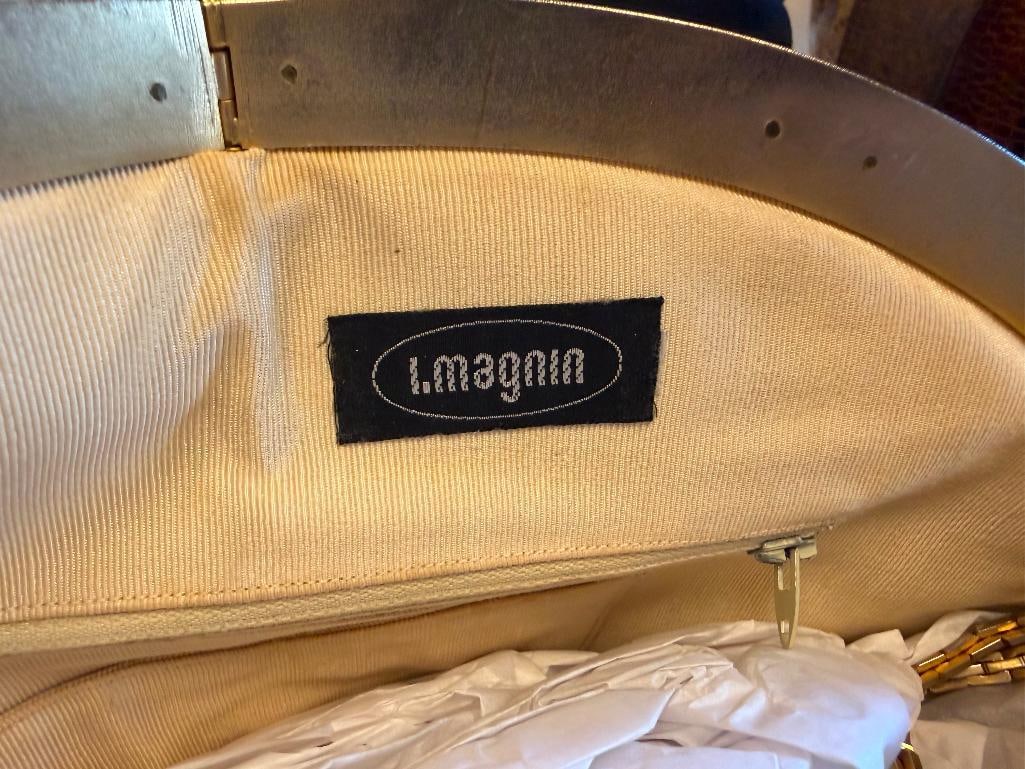 VINTAGE 1980'S JUDITH LEIBER SNAKESKIN CLUTCH AND VINTAGE FINE BEADED CLUTCH - 18