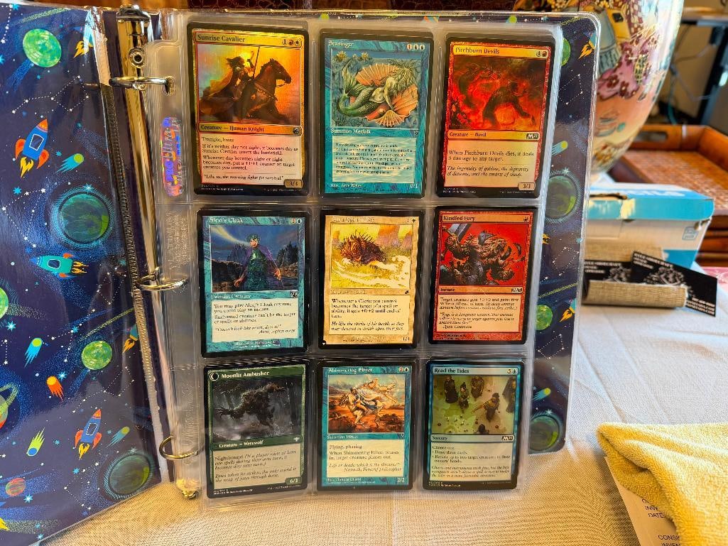 1995-2021 MAGIC THE GATHERING FANTASY TRADING CARD GAME CARDS INCLUDES HOLOGRAPHIC / HOLO CARDS: 135 CARDS TOTAL, BINDER INCLUDED