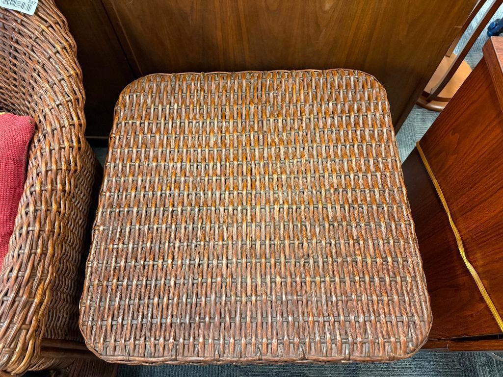 PALECEK STAINED WICKER SIDE TABLE - 3