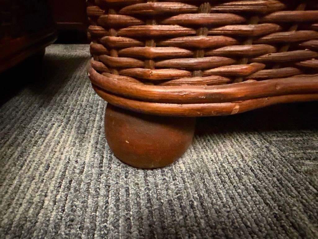 PALECEK STAINED WICKER SIDE TABLE - 4