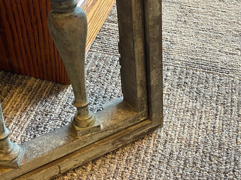 PAIR OF INDUSTRIAL HEAVY SOLID BRASS WINDOW SHUTTERS WITH SPINDLE DESIGN - 5