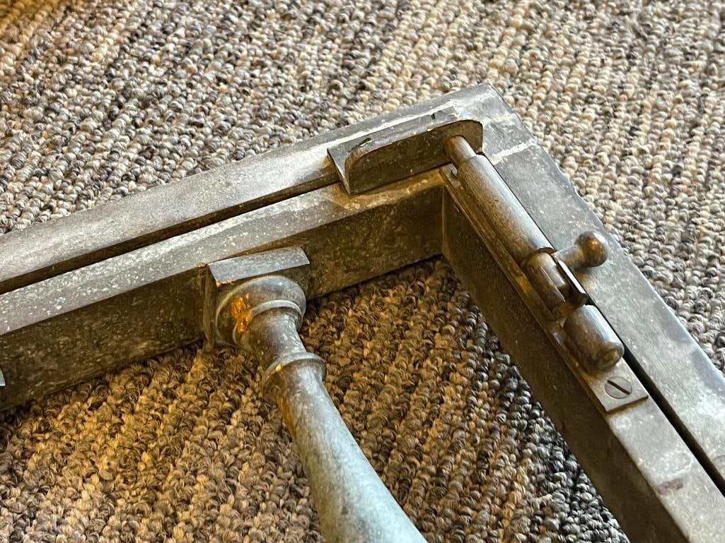 PAIR OF INDUSTRIAL HEAVY SOLID BRASS WINDOW SHUTTERS WITH SPINDLE DESIGN - 6