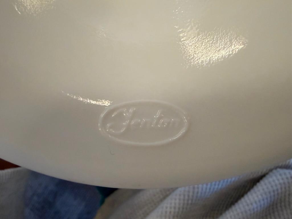 VINTAGE FENTON HOBNAIL MILK GLASS CAKE PLATE STAND - 6