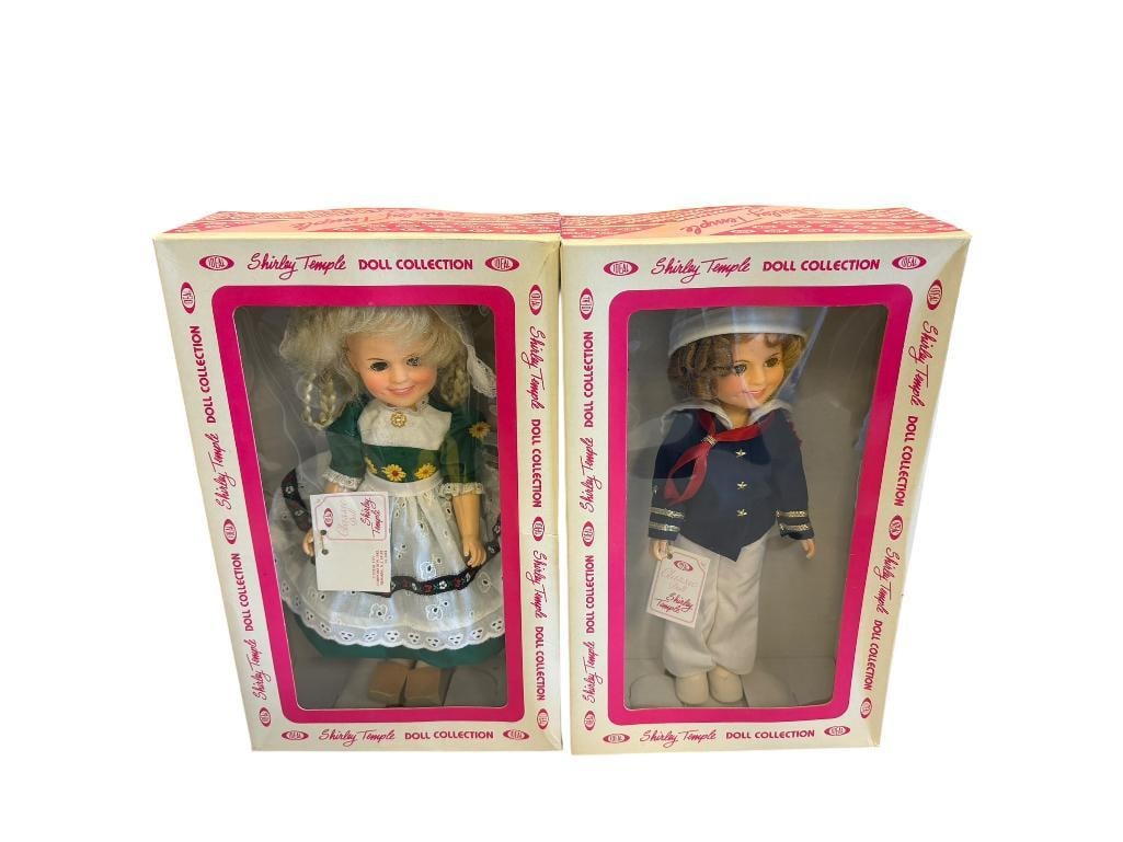 BOX OF SIX VINTAGE IDEAL SHIRLEY TEMPLE DOLLS FEATURING VARIOUS DOLLS FROM CLASSIC MOVIE AND TV S...: ALL IN ORIGINAL IDEAL BOX, BOXES AND DOLLS ARE IN GREAT CONDITION AND APPEAR TO HAVE NEVER BEEN REMOVED FROM BOXES 12" DOLLS 