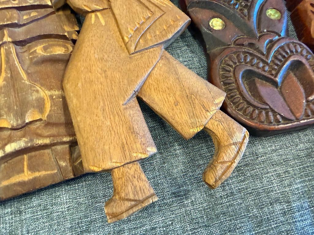 CAERVED WOOD MALAYSIAN STYLE MASKS AND DECOR - 11