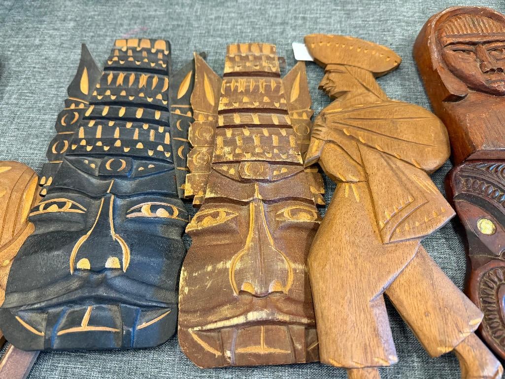 CAERVED WOOD MALAYSIAN STYLE MASKS AND DECOR - 12