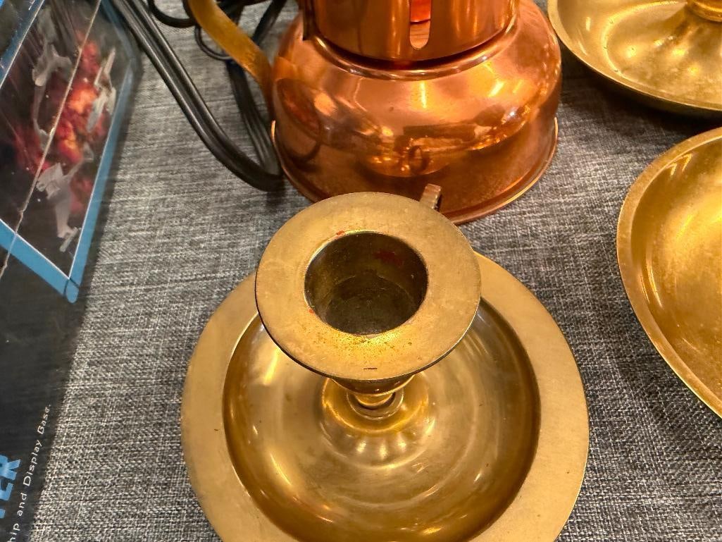 ASSORTED BRASS CANDLESTICKS AND CANDLEHOLDERS - 4