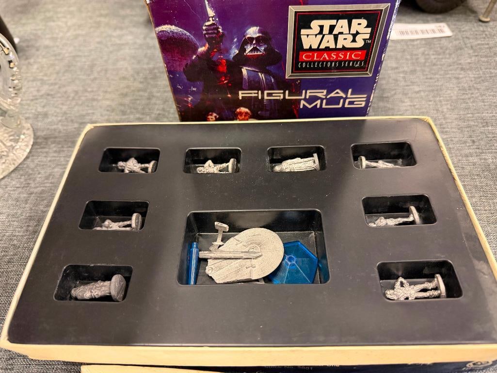 STAR TREK II THE WRATH OF KAHN PEWTER FIGURINES IN ORIGINAL BOXES AND STAR WARS CERAMIC MUG OF C-... - 8