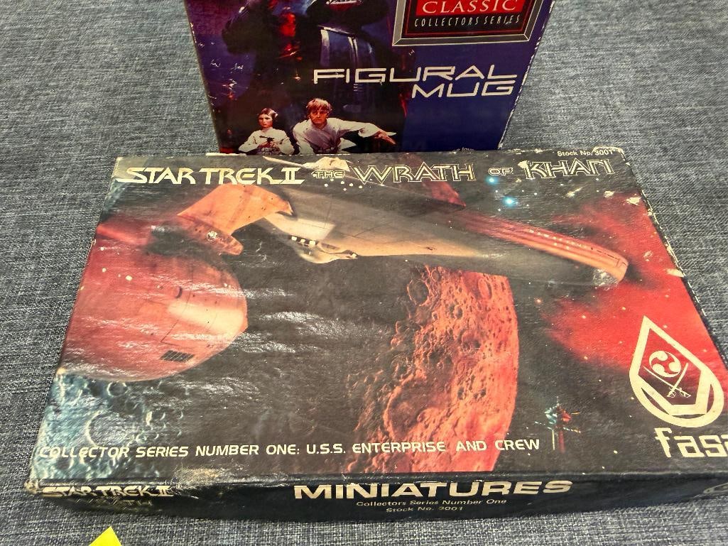 STAR TREK II THE WRATH OF KAHN PEWTER FIGURINES IN ORIGINAL BOXES AND STAR WARS CERAMIC MUG OF C-... - 9