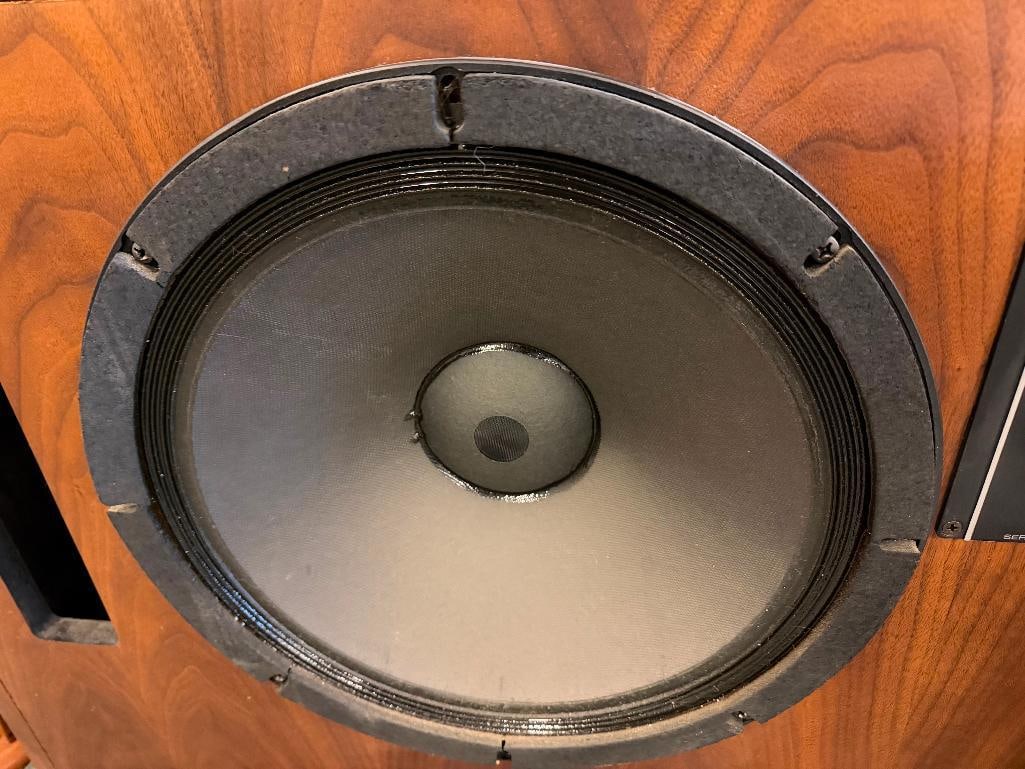 PAIR OF VINTAGE 1976 ALTEC LANSING MODEL 19 SPEAKER SYSTEMS FEATURING OILED WALNUT CABINETS - 15