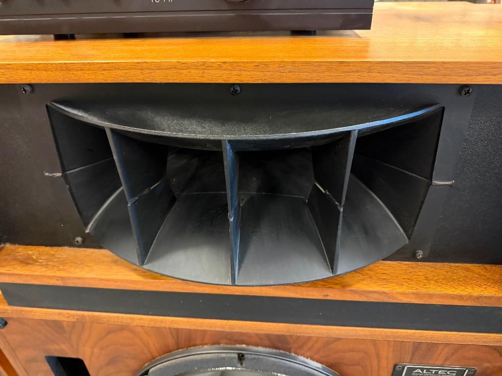 PAIR OF VINTAGE 1976 ALTEC LANSING MODEL 19 SPEAKER SYSTEMS FEATURING OILED WALNUT CABINETS - 16