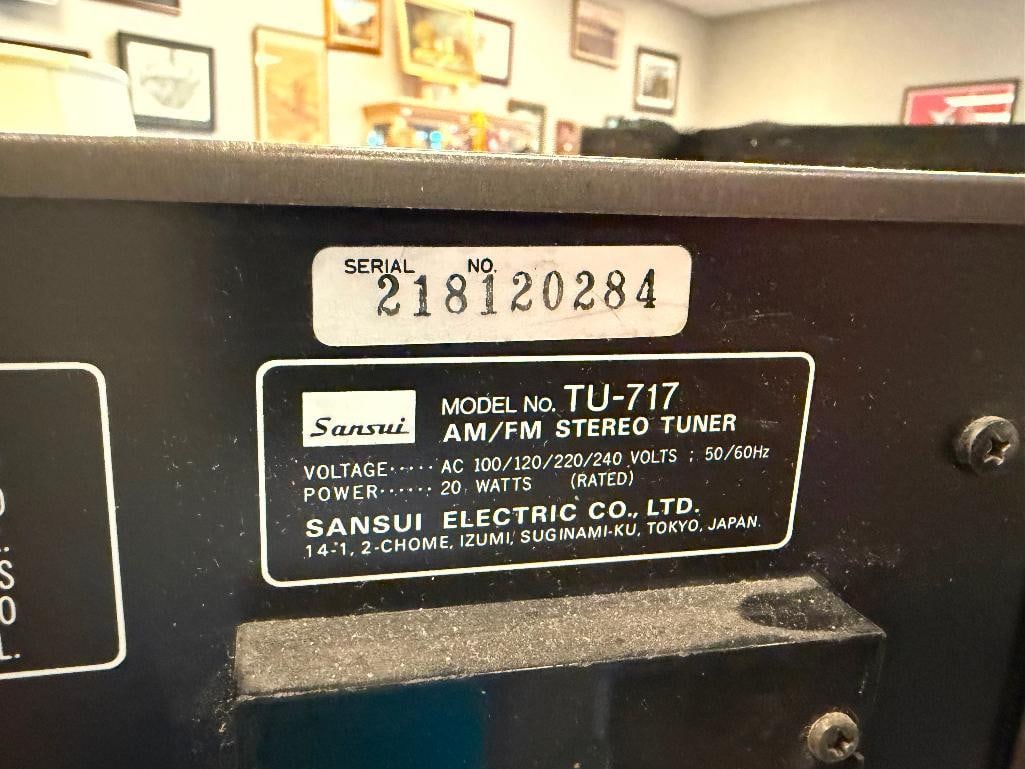 VINTAGE CIRCA 1977 SANSUI AM/FM STEREO TUNER TU-717 - 8