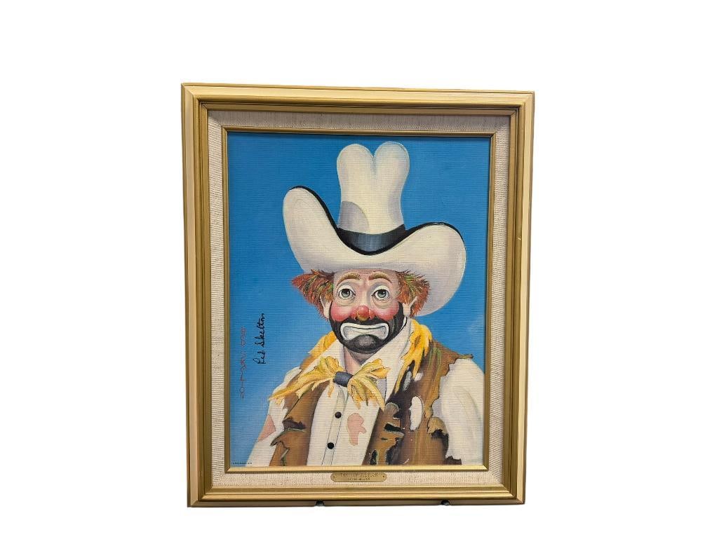 1979 LIMITED EDITION RED SKELTON SIGNED REPRODUCTION EMBELLISHED PRINT " THE NEW STETSON " (1 of 14)