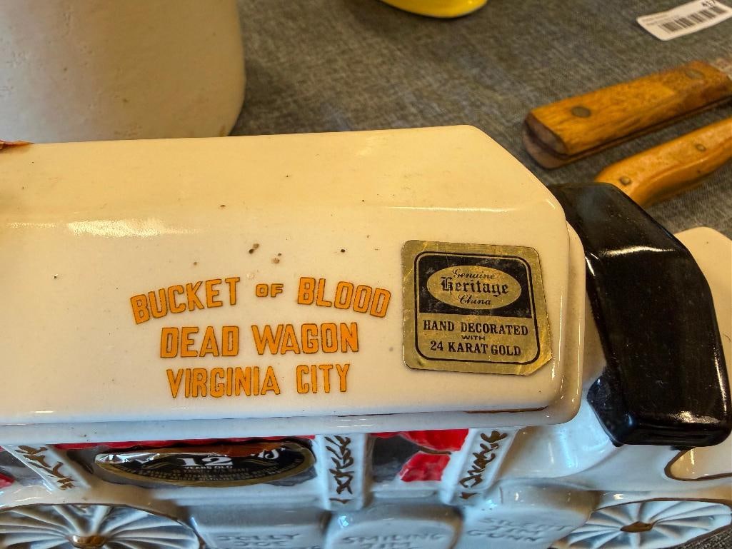 1970 HERITAGE CHINA EZRA BROOKS BUCKET OF BLOOD VIRGINIA CITY, DEAD WAGON DECANTER - 6