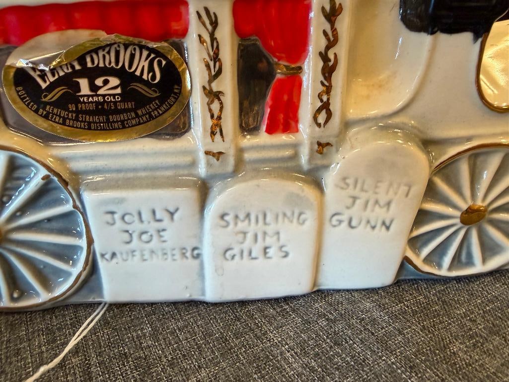 1970 HERITAGE CHINA EZRA BROOKS BUCKET OF BLOOD VIRGINIA CITY, DEAD WAGON DECANTER - 8