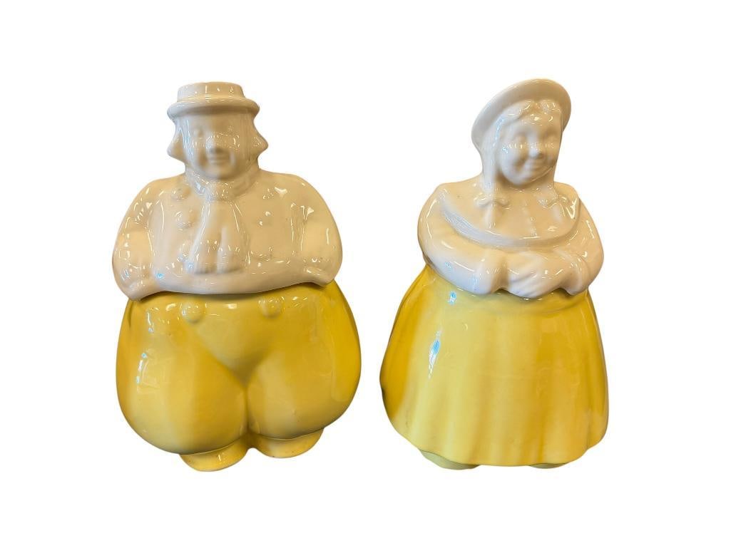 SHAWNEE POTTERY DUTCH BOY AND GIRL (HAPPY JACK HAPPY JILL_ CERAMIC FIGURAL COOKIE JARS CIRCA 1940'S - 4
