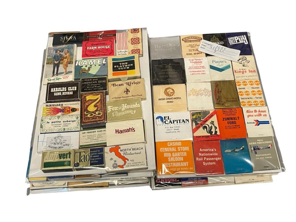OVER 100 MATCHBOOKS FROM CASINOS, RESTAURANTS, ETC. PLAYBOY CLUB, SHELL, HARRAH'S, HAROLD'S CLUB: INCLUDES MANY OTHER MATCHBOOKS FROM EL CAPITAN, DEL WEBBS, CAL-NEVA AND MANY OTHERS 