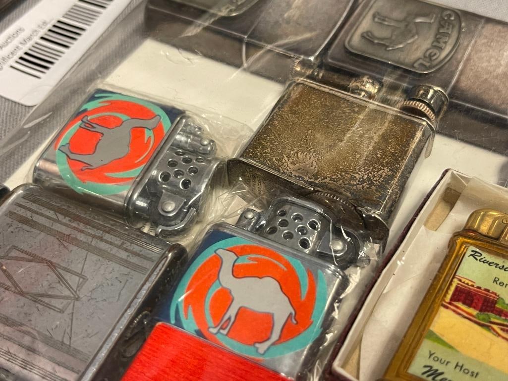 VINTAGE ADVETISEMENT AND TABLE LIGHTERS CAL-NEVA, CAMEL,RIVERSIDE HOTEL, RONSON - 6