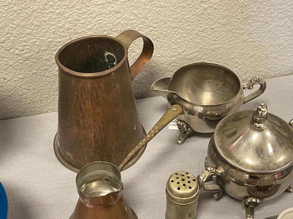 VINTAGE AND ANTIQUE SILVERPLATE AND COPPER TABLEWARE - 5