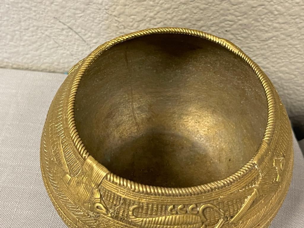 WEST INDIA GUJARAT DHOKRA GRAIN MEASURING BRASS BOWL - 4