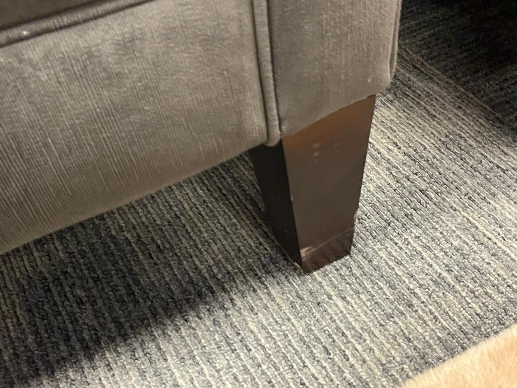 MID-CENTURY MODERN TUFTED CHARCOAL GREY UPHOLSTERED SOFA - 6