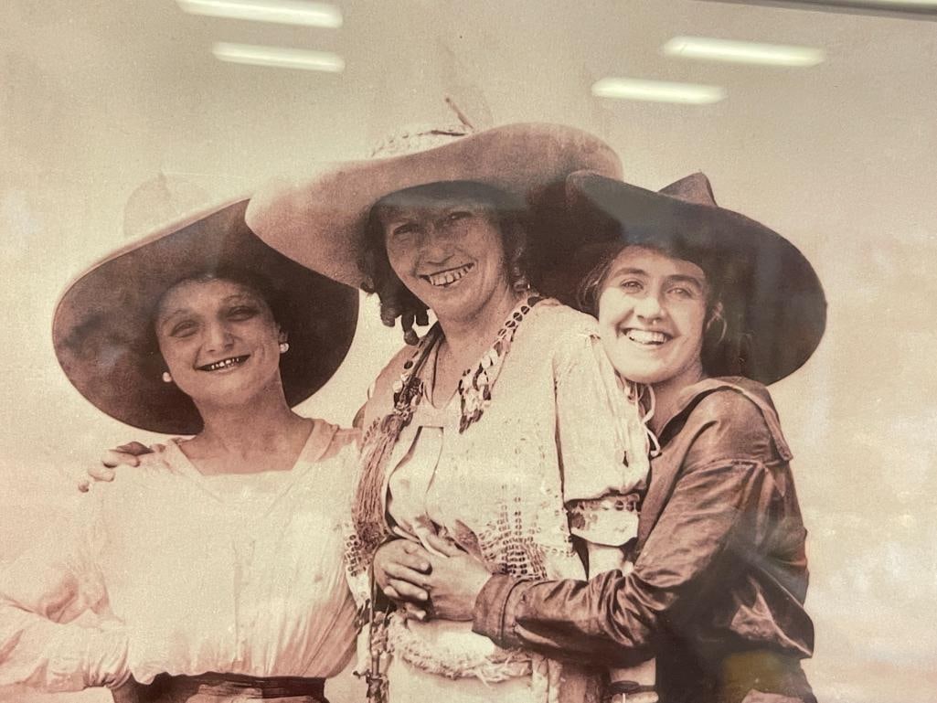 HISTORICAL REPRODUCED PHOTOGRAPH OF RODEO COWGIRLS KITTY CANUTT, PRAIRIE ROSE, AND RUTH ROACH - 3