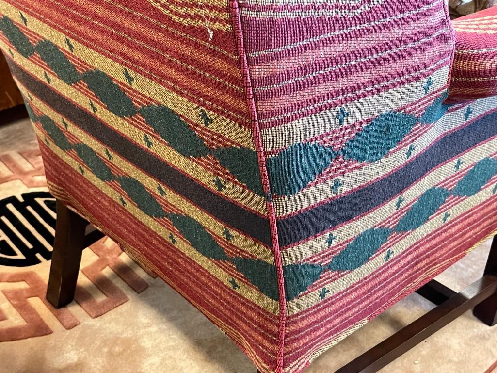 HICKORYCRAFT SOUTHWESTERN UPHLSTERED WINGBACK ARMCHAIR WITH PILLOW - 7