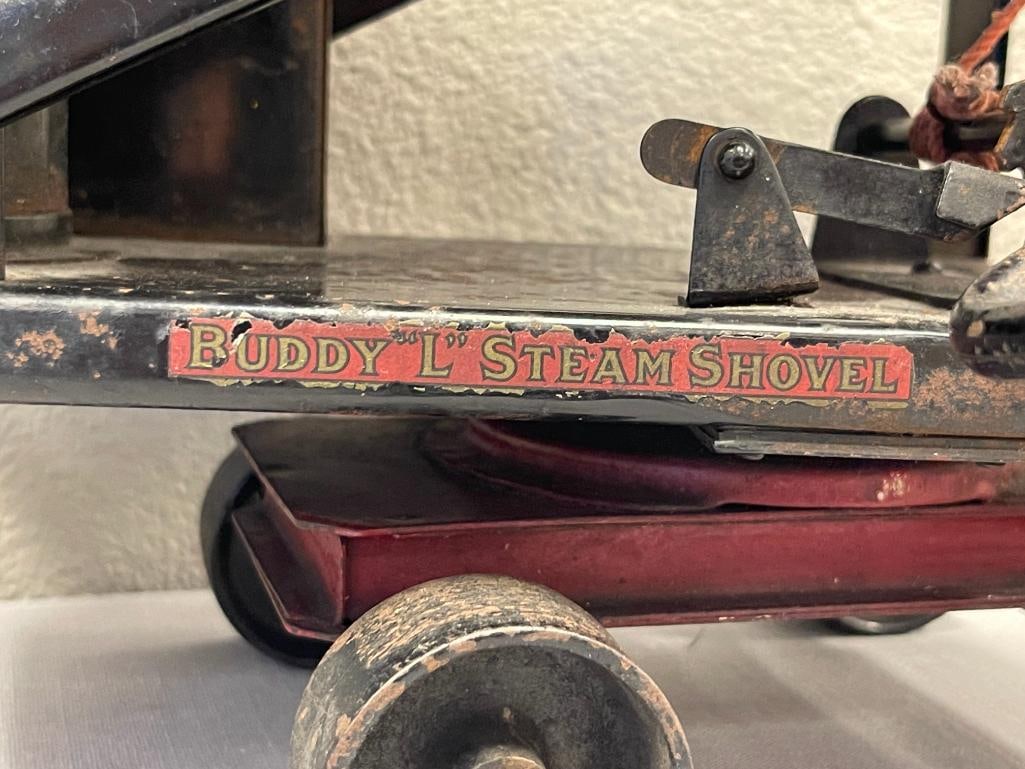 CIRCA 1920'S BUDDY L PRESSED STEEL TOY STEAM SHOVEL - 7