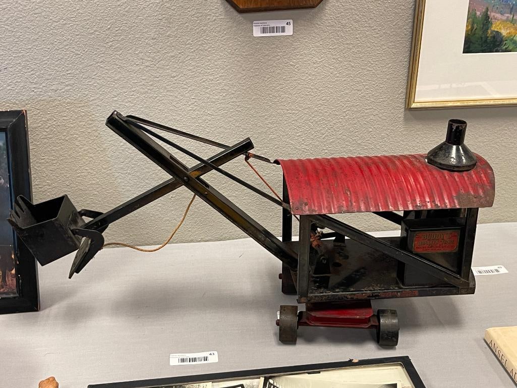 CIRCA 1920'S BUDDY L PRESSED STEEL TOY STEAM SHOVEL - 9