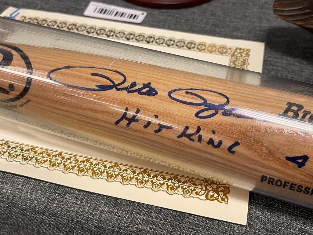 PETE ROSE HIT KING 4256 RAWLINGS BIG STICK AUTHOGRAPHED WOODEN BASEBALL BAT - 3