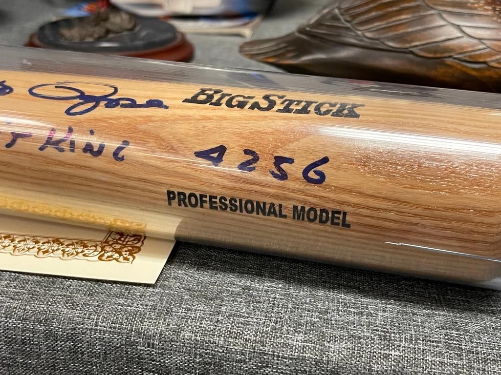 PETE ROSE HIT KING 4256 RAWLINGS BIG STICK AUTHOGRAPHED WOODEN BASEBALL BAT - 4