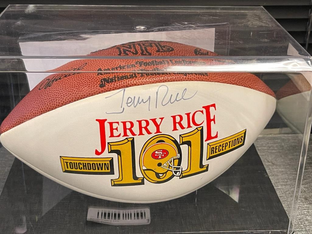 JERRY RICE HOF 101 TOUCHDOWNS AUTOGRAPHED FOOTBALL - 2