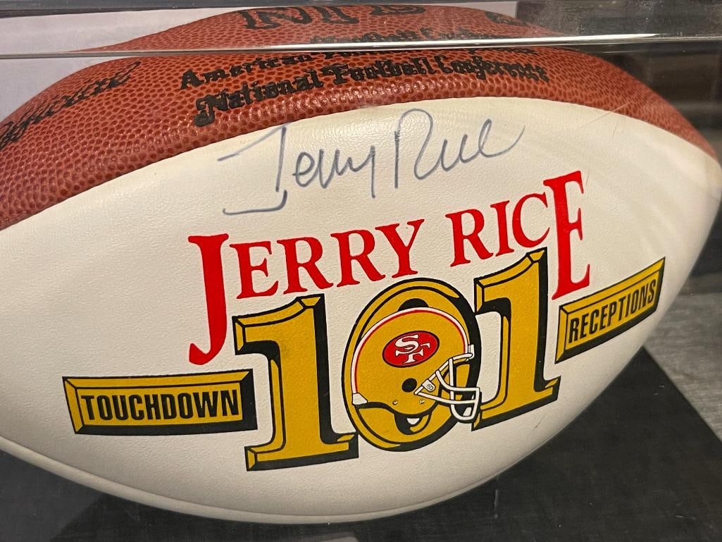 JERRY RICE HOF 101 TOUCHDOWNS AUTOGRAPHED FOOTBALL - 3
