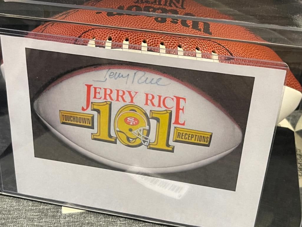 JERRY RICE HOF 101 TOUCHDOWNS AUTOGRAPHED FOOTBALL - 6