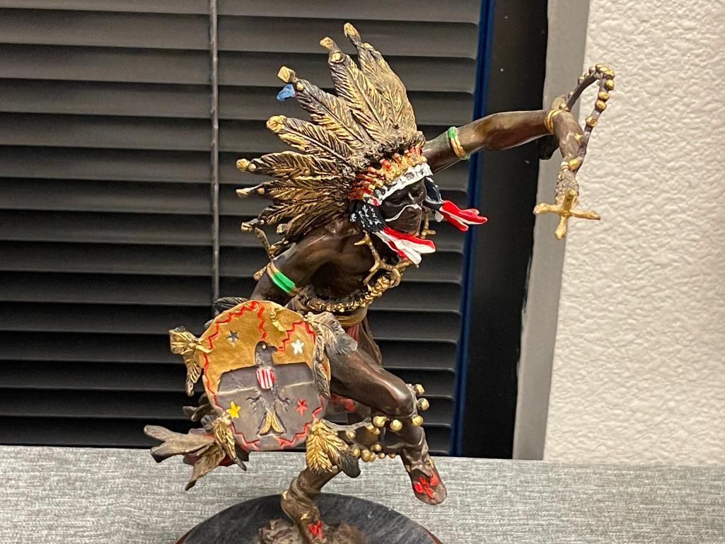 R.F. MURPHY SPIRIT OF THE THUNDERBIRD NATIVE AMERICAN PAINTED BRONZE SCULPTURE FOR THE FRANKLIN M... - 2