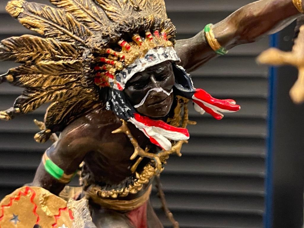 R.F. MURPHY SPIRIT OF THE THUNDERBIRD NATIVE AMERICAN PAINTED BRONZE SCULPTURE FOR THE FRANKLIN M... - 4