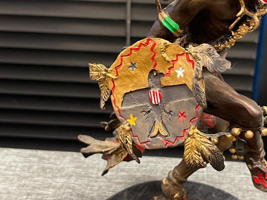 R.F. MURPHY SPIRIT OF THE THUNDERBIRD NATIVE AMERICAN PAINTED BRONZE SCULPTURE FOR THE FRANKLIN M... - 5