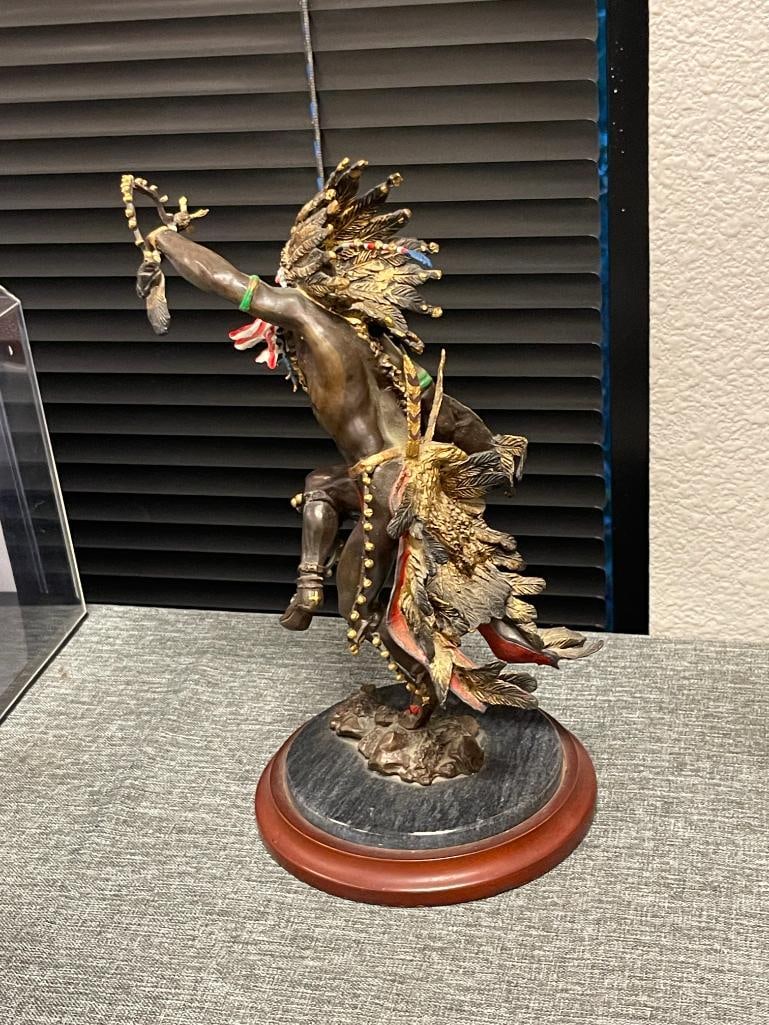R.F. MURPHY SPIRIT OF THE THUNDERBIRD NATIVE AMERICAN PAINTED BRONZE SCULPTURE FOR THE FRANKLIN M... - 7
