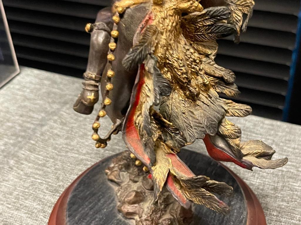 R.F. MURPHY SPIRIT OF THE THUNDERBIRD NATIVE AMERICAN PAINTED BRONZE SCULPTURE FOR THE FRANKLIN M... - 8