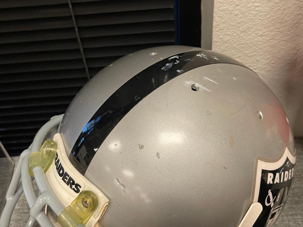 OAKLAND RAIDERS NO. 29 HOF ERIC DICKERSON GAME WORN FOOTBALL HELMET - 4