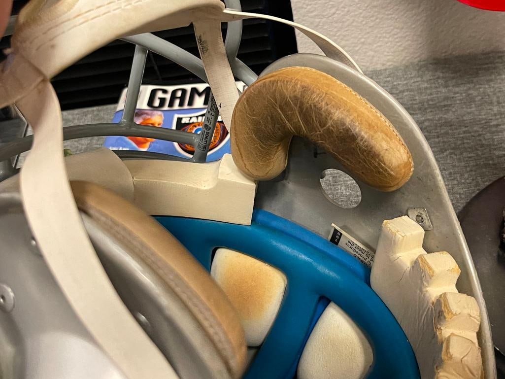 OAKLAND RAIDERS NO. 29 HOF ERIC DICKERSON GAME WORN FOOTBALL HELMET - 6