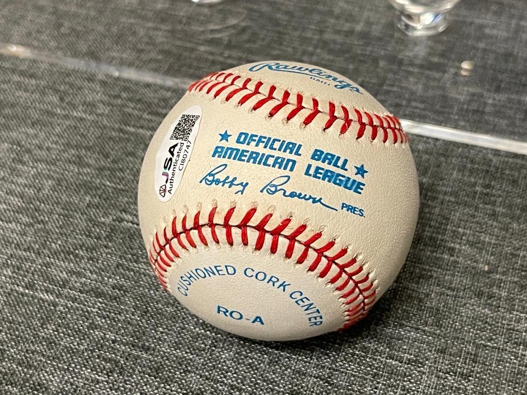 NOLAN RYAN HOF FORMER BASEBALL PLAYER AUTOGRAPHED BASEBALL CERTIFIED BY JSA - 3