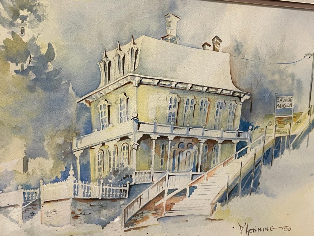 PATRICIA HENNING NEVADA ARTIST PRINT OF A HISTORICAL LANDMARK IN VIRGINIA CITY SAVAGE MANSION - 3