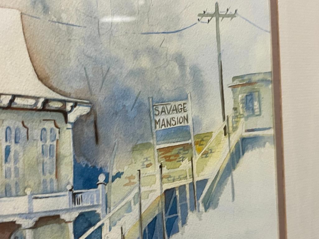 PATRICIA HENNING NEVADA ARTIST PRINT OF A HISTORICAL LANDMARK IN VIRGINIA CITY SAVAGE MANSION - 8